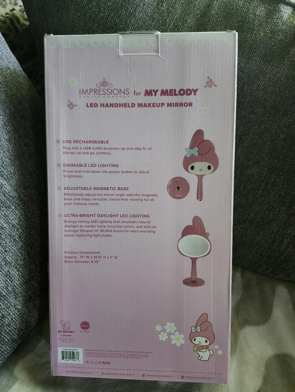 Impressions Vanity My Melody LED Handheld Makeup Mirror